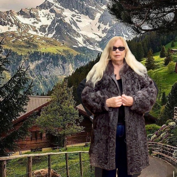 Rocker Reversible Goat Fur & Leather Mink Trim Coat From Germany No Monogram - Picture 4 of 10